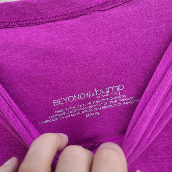 Beyond the Bump | Spacedye Maternity Hot Shot Circle Skirt Magenta Heather - Picture 4 of 8